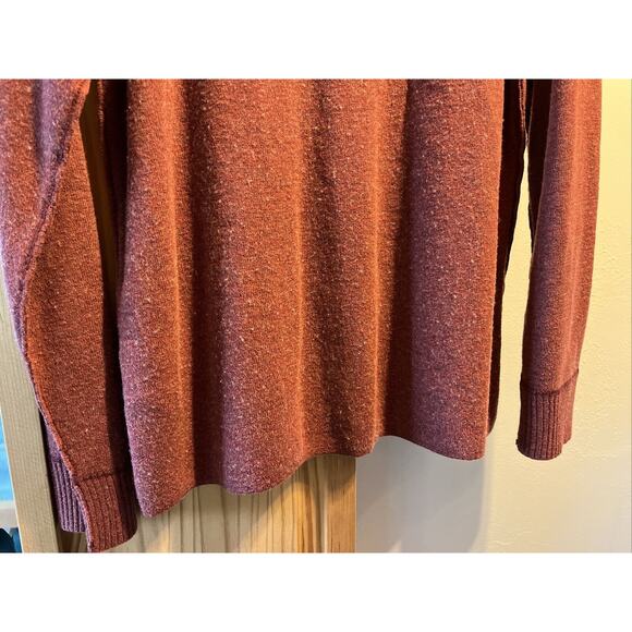 The North Face Men’s L Red Long Sleeve 1/4 Zip Cotton Acrylic Wool Blend Sweater - Picture 14 of 16